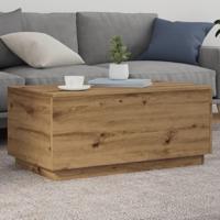 Salontafel met LED-verlichting 90x50x40cm artisanaal eikenkleur - thumbnail