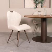 LABEL51 Eetkamerstoel Silly - Naturel - Royal Boucle - Brons Metalen Frame - thumbnail