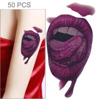 S-291 50 PCS Halloween terreur realistische wond bloed mond tijdelijke tattoo sticker - thumbnail