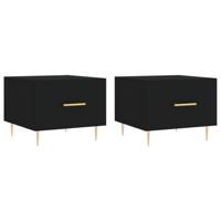 Salontafels 2 st 50x50x40 cm bewerkt hout zwart - thumbnail
