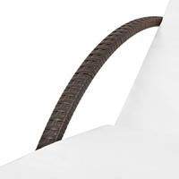 Ligbed met kussen en tafel poly rattan bruin - thumbnail