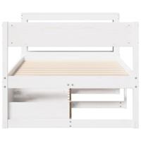 Bedframe zonder matras massief grenenhout wit 90x190 cm - thumbnail