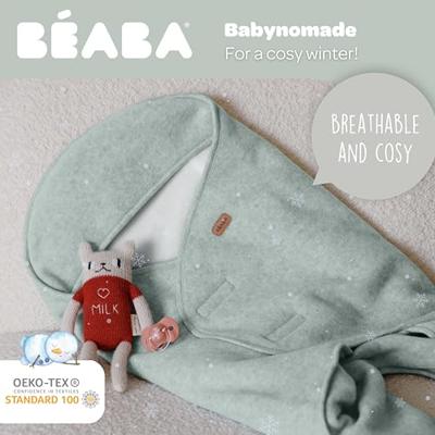 Deken BEABA Babynomade® met fleece voering saliegroen Deken BEABA Babynomade® met fleece voering saliegroen