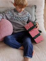 Kersttrui jacquard voor jongens familie capsule gemêleerd grijs - thumbnail