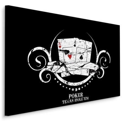 Schilderij - Poker, Texas Hold&apos;em, Speelkaarten, Premium Print