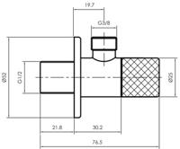 Ben Engraved Cross hoekstopkraan incl. aansluitslang 1/2 x 3/8 inch geborsteld messing - thumbnail