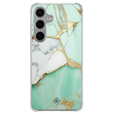 Samsung Galaxy S24 shockproof hoesje - Marmer mintgroen Samsung Galaxy S24 shockproof hoesje - Marmer mintgroen