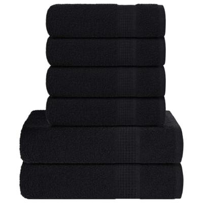 VidaXL 6-delige handdoekenset frogn 360 g/m² zwart VidaXL 6-delige handdoekenset frogn 360 g/m² zwart
