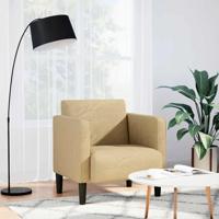 Fauteuil met armleuningen 54 cm corduroy stof lichtgroen grijs - thumbnail