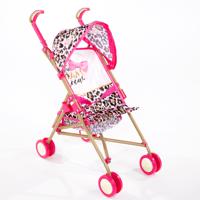 The Glam Crew Poppenbuggy Danny met Luipaardprint Roze/Goud - thumbnail