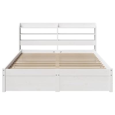 Bedframe met hoofdeinde zonder matras 120x200 cm wit