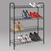 Metaltex schoenenrek 4 rekken 64x23x80.5 cm zwart - thumbnail