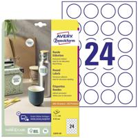 Etiket Avery Zweckform L3415-10 rond 40mm wit 240stuks - thumbnail