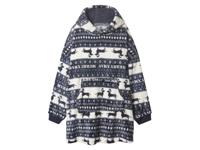 Pluche kersthoodie (Donkerblauw/wit, S/M) - thumbnail