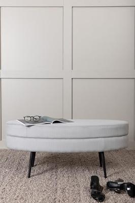 Nohr Hocker 'Larenzo' Rib, kleur Grijs