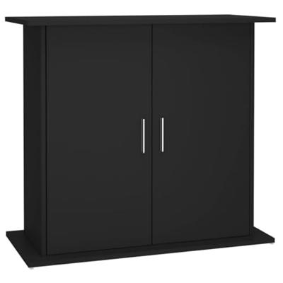 Aquariumstandaard 81x36x73 cm bewerkt hout zwart - thumbnail