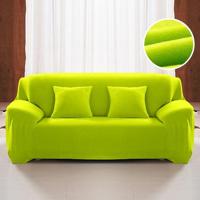 Pluche stof sofa cover dikke zachte bank elastische sofa covers niet omvatten kussensloop specificatie: 3 Seat 190-230cm (groen) - thumbnail