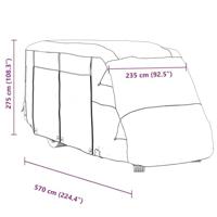 Camperhoezen 570x235x275 cm vliesvlies grijs - thumbnail