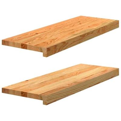 VidaXL Traptreden 2 st 70x30x2 cm massief eikenhout lichtbruin - thumbnail