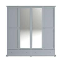 Kledingkast Margaux - grijs - 202x199,5x53 cm - thumbnail