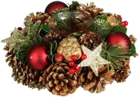 Mica Decorations theelichthouder dennenappel roslyn 19x9cm bruin - thumbnail