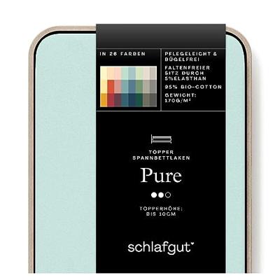 Schlafgut Schlafgut Pure Jersey Topper Hoeslaken M - 120x200 - 130x220 435 Petrol Light