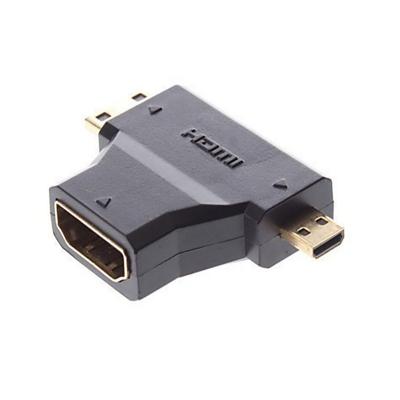 Micro HDMI Male & Mini HDMI Male to HDMI Female 90 Degree Adapter