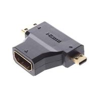 Micro HDMI Male & Mini HDMI Male to HDMI Female 90 Degree Adapter - thumbnail