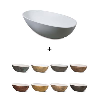 Vrijstaand Ligbad Luca Sanitair Bagno Metallo 180x80x60 cm Mineraalsteen Mat Wit (Kleurafwerking Naar Keuze) Vrijstaand Ligbad Luca Sanitair Bagno Metallo 180x80x60 cm Mineraalsteen Mat Wit (Kleurafwerking Naar Keuze)