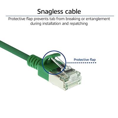 ACT Groene 0,15 meter LSZH U/FTP CAT6A datacenter slimline patchkabel snagless met RJ45 connectoren ACT Groene 0,15 meter LSZH U/FTP CAT6A datacenter slimline patchkabel snagless met RJ45 connectoren