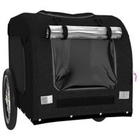 VidaXL Hondenfietstrailer oxford stof en ijzer zwart - thumbnail