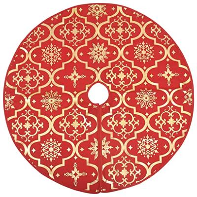 VidaXL Kerstboomrok luxe met sok 90 cm stof rood