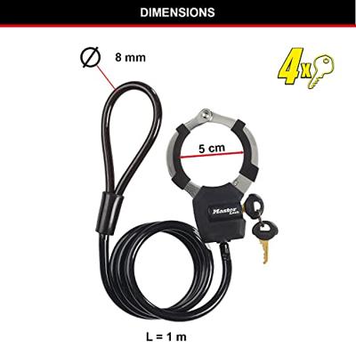 Masterlock Kabel gevlochten staal 1mxO8mm - 8275EURDPROBLK 8275EURDPROBLK - thumbnail