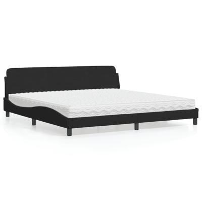 Bed met matras "Dover" fluweel zwart 200x200 cm