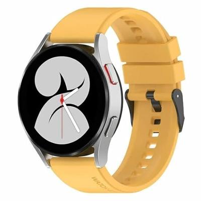 By Qubix - Siliconen gesp bandje - Geel - Compatible met Garmin Vivoactive 6 / Vivoactive 5 / Vivoactive 3 - Compatible Garmin bandje - Bandbreedte: 20mm