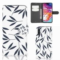 Samsung Galaxy A70 Hoesje Leaves Blue - thumbnail