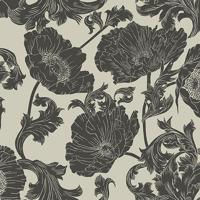 Dutch Wallcoverings Ekbacka - Papaver White/Black - Wit/Zwart - thumbnail