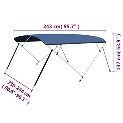 Biminitop 4-boogs 243x(230-244)x137 cm marineblauw Biminitop 4-boogs 243x(230-244)x137 cm marineblauw