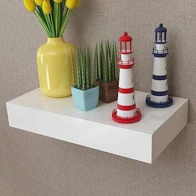 Wandschap met lade zwevend MDF wit - thumbnail