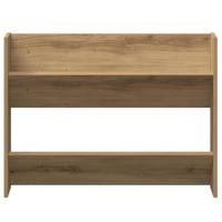Wandschoenenkast 80x18x60 cm bewerkt hout artisanaal eikenkleur - thumbnail