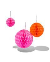 HEMA Honeycombs bal rood roze - 3 stuks - thumbnail