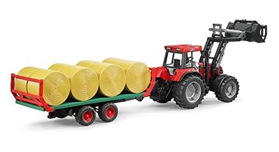 Bruder balentransport aanhanger met 8 ronde balen 1:16 - thumbnail
