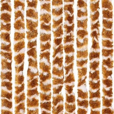 VidaXL Vliegengordijn 56x185 cm chenille oker en wit