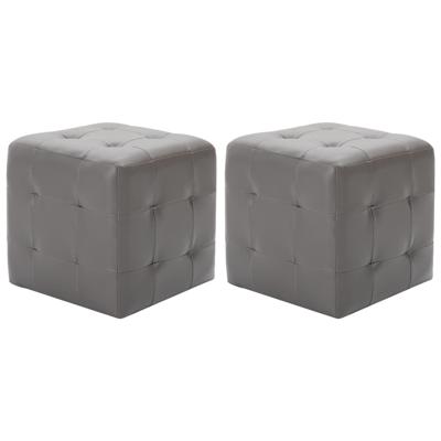 VidaXL Nachtkastjes 2 st 30x30x30 cm kunstleer grijs