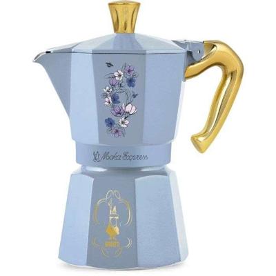 Italiaanse koffiemaker - BIALETTI - Moka Express - Birdgerton Collectie - 6 kopjes - 250 ml - Blauw / Bloemen