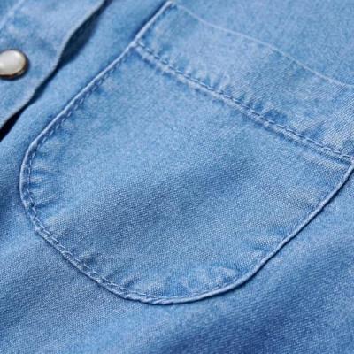 Kinderjurk met lange mouwen 92 marineblauw en denimblauw - thumbnail