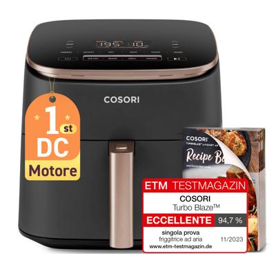 COSORI Olievrije Friteuse - Turbo Blaze Chef Edition - 6L Capaciteit - 6 Programma's - 1725W - Zwart