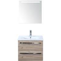 Seville Badmeubelset 60 cm - Craft Oak - Keramische Wastafel Wit Enjoy met Sence Spiegel - thumbnail