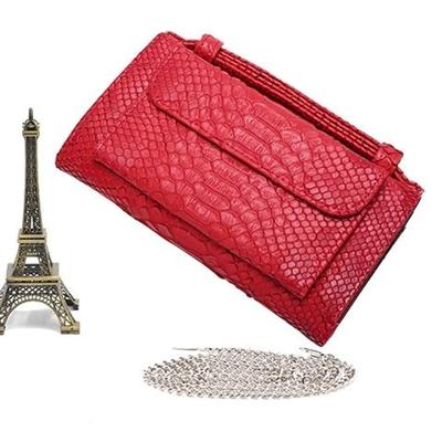 Echt leder vrouwen handtas vrouwelijke Modeketen Schoudertas Luxe designer Tote Messenger Bags (rood)