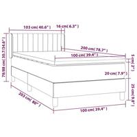 Boxspring met matras stof blauw 100x200 cm - thumbnail